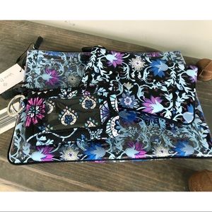 3pc Vera Bradley travel set and ID pouch wallet